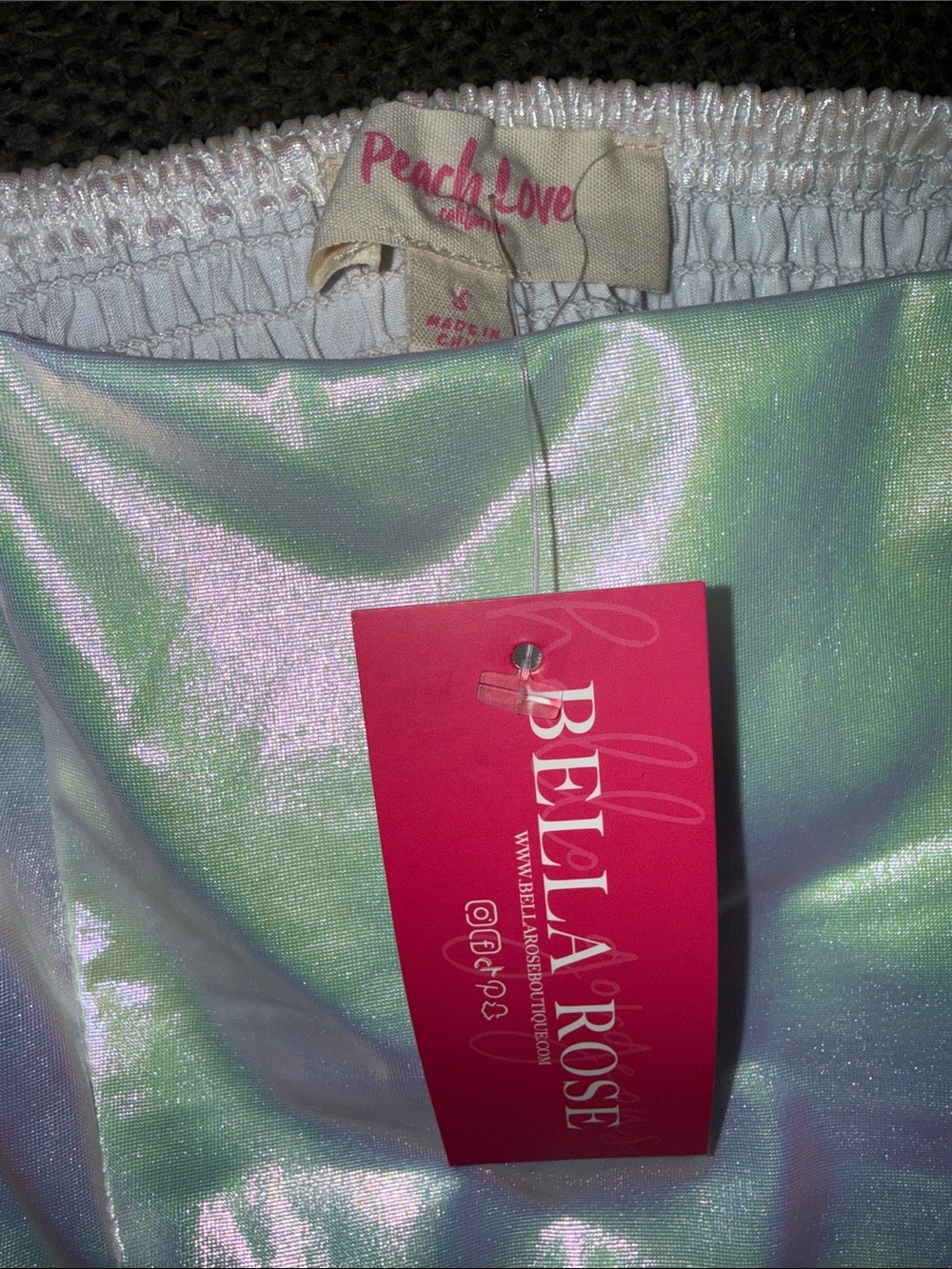 Peach Love California Iridescent Mint-Pearl Skirt - Picture 2 of 3